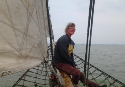 Schipper Sjak van de Kaat Mossel in het kluivernet