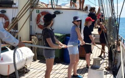 Zeil zetten op de Blue Clipper