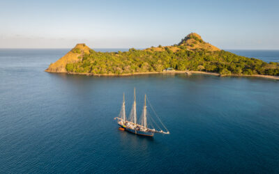 Blue Clipper voor anker in de Rodney bocht St. Lucia