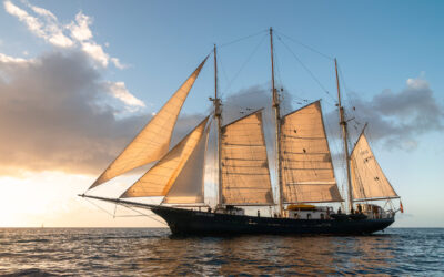 De Blue Clipper onder zeil in de buurt van St Lucia