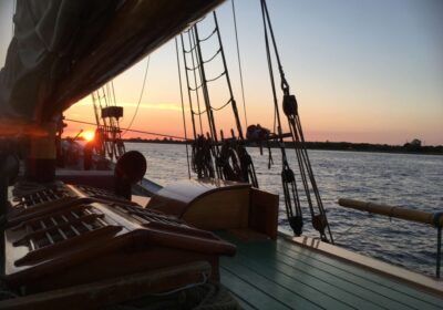 Aron-zonsondergang Zonsondergang Oostzee