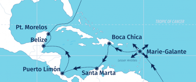 Word Shipmate tijdens deze vrachtzeilreis in het Caribisch gebied